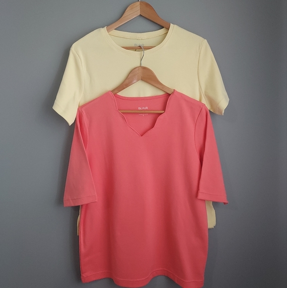 Blair Tops - 2 Blair women's size M, yellow & peach colored